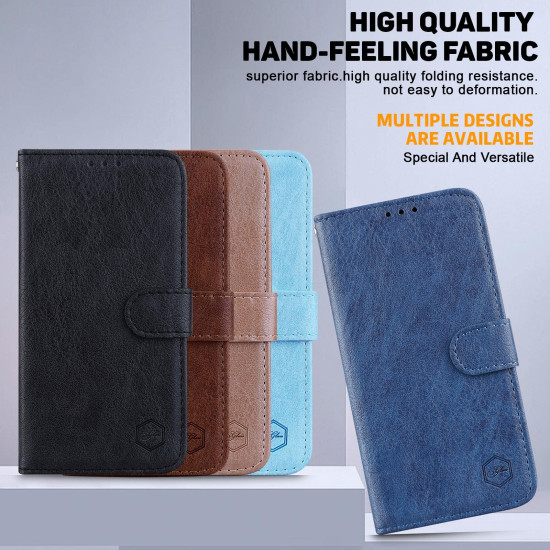For Samsung Galaxy S24+ 5G Skin Feeling Oil Leather Texture PU + TPU Phone Case(Dark Blue)