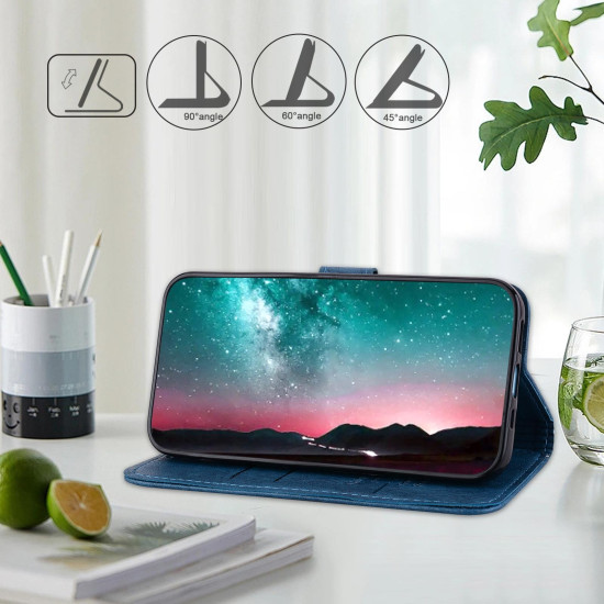 For Samsung Galaxy S24+ 5G Skin Feeling Oil Leather Texture PU + TPU Phone Case(Dark Blue)