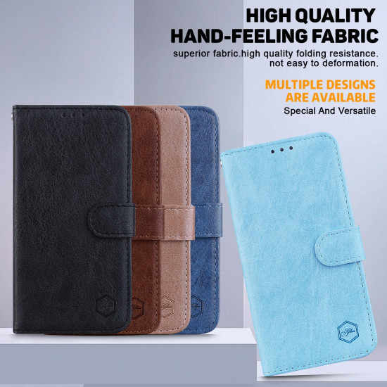 For Samsung Galaxy S24+ 5G Skin Feeling Oil Leather Texture PU + TPU Phone Case(Light Blue)