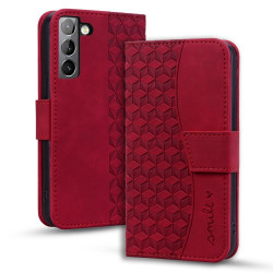 For Samsung Galaxy S23 5G Diamond Buckle Leather Phone Case with Lanyard(Wine Red)