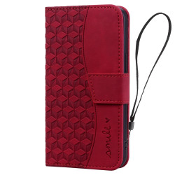 For Samsung Galaxy S23 5G Diamond Buckle Leather Phone Case with Lanyard(Wine Red)