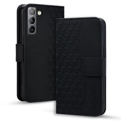 For Samsung Galaxy S23 5G Diamond Buckle Leather Phone Case with Lanyard(Black)