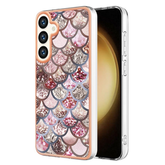 For Samsung Galaxy S24+ 5G Electroplating IMD TPU Phone Case(Pink Scales)
