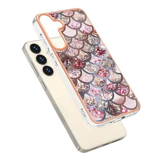 For Samsung Galaxy S24+ 5G Electroplating IMD TPU Phone Case(Pink Scales)