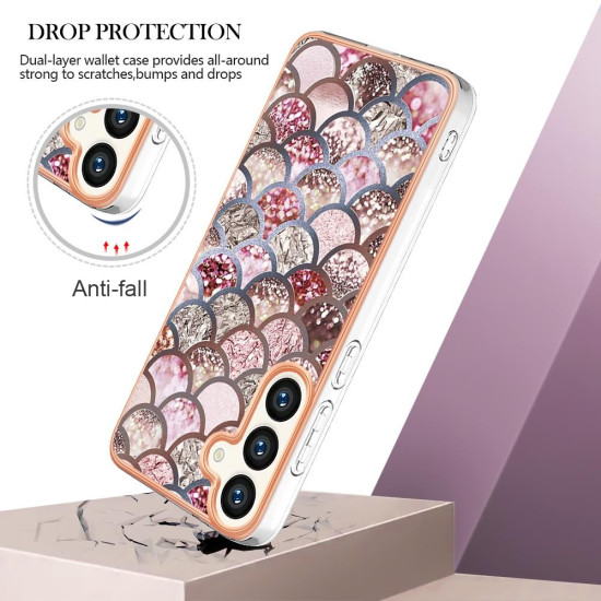 For Samsung Galaxy S24+ 5G Electroplating IMD TPU Phone Case(Pink Scales)