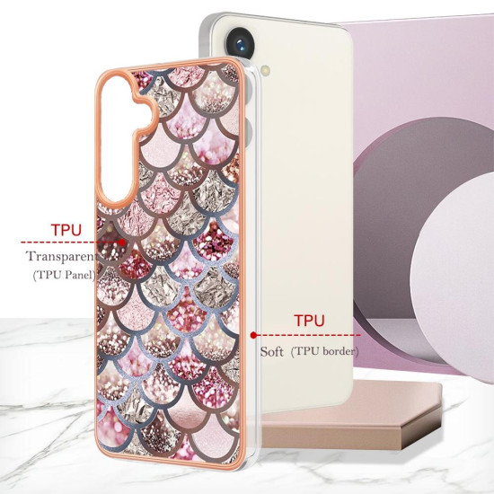 For Samsung Galaxy S24+ 5G Electroplating IMD TPU Phone Case(Pink Scales)