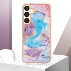 For Samsung Galaxy S24+ 5G Electroplating IMD TPU Phone Case(Blue Marble)