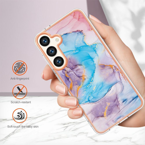 For Samsung Galaxy S24+ 5G Electroplating IMD TPU Phone Case(Blue Marble)