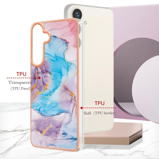 For Samsung Galaxy S24+ 5G Electroplating IMD TPU Phone Case(Blue Marble)