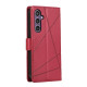 For Samsung Galaxy S24+ 5G PU Genuine Leather Texture Embossed Line Phone Case(Red)