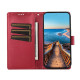 For Samsung Galaxy S24+ 5G PU Genuine Leather Texture Embossed Line Phone Case(Red)