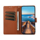 For Samsung Galaxy S24+ 5G PU Genuine Leather Texture Embossed Line Phone Case(Brown)