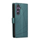 For Samsung Galaxy S24+ 5G PU Genuine Leather Texture Embossed Line Phone Case(Green)