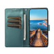 For Samsung Galaxy S24+ 5G PU Genuine Leather Texture Embossed Line Phone Case(Green)