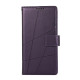 For Samsung Galaxy S24+ 5G PU Genuine Leather Texture Embossed Line Phone Case(Purple)