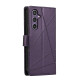 For Samsung Galaxy S24+ 5G PU Genuine Leather Texture Embossed Line Phone Case(Purple)