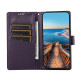 For Samsung Galaxy S24+ 5G PU Genuine Leather Texture Embossed Line Phone Case(Purple)