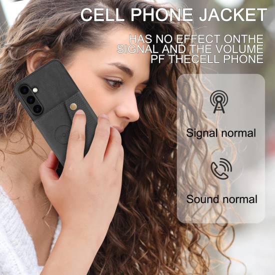 For Samsung Galaxy S24+ 5G Double Buckle Card Slots Magnetic Phone Case(Black)