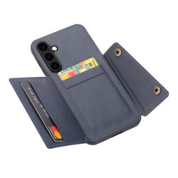 For Samsung Galaxy S24+ 5G Double Buckle Card Slots Magnetic Phone Case(Blue)