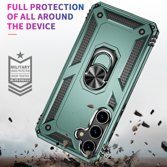 For Samsung Galaxy S24+ 5G Shockproof TPU + PC Phone Case(Dark Green)