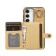For Samsung Galaxy Galaxy S23+ 5G Brushed Texture Wallet Ring Holder Phone Case(Yellow)