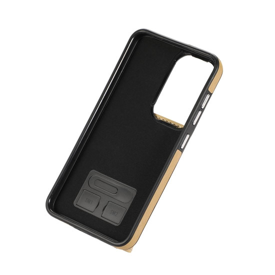 For Samsung Galaxy Galaxy S23+ 5G Brushed Texture Wallet Ring Holder Phone Case(Yellow)