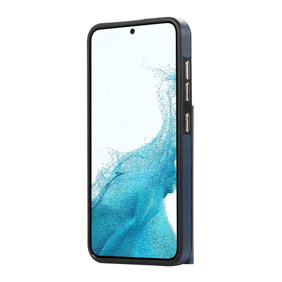 For Samsung Galaxy Galaxy S23+ 5G Brushed Texture Wallet Ring Holder Phone Case(Blue)