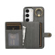 For Samsung Galaxy Galaxy S23 5G Brushed Texture Wallet Ring Holder Phone Case(Grey)