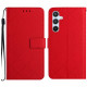 For Samsung Galaxy S24+ 5G Rhombic Grid Texture Leather Phone Case(Red)