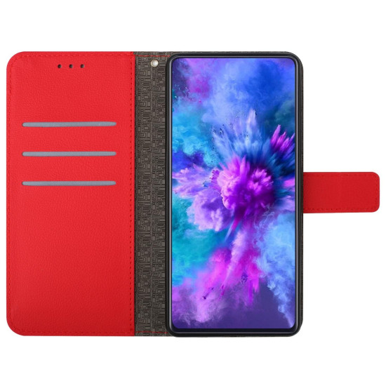 For Samsung Galaxy S24+ 5G Rhombic Grid Texture Leather Phone Case(Red)