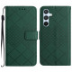 For Samsung Galaxy S24+ 5G Rhombic Grid Texture Leather Phone Case(Green)