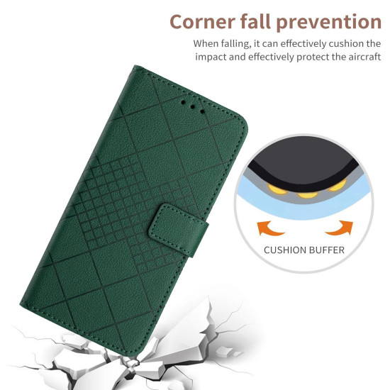 For Samsung Galaxy S24+ 5G Rhombic Grid Texture Leather Phone Case(Green)