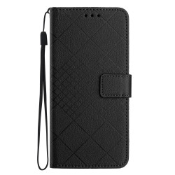 For Samsung Galaxy S24+ 5G Rhombic Grid Texture Leather Phone Case(Black)