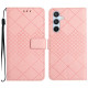 For Samsung Galaxy S24+ 5G Rhombic Grid Texture Leather Phone Case(Pink)