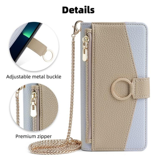 For Samsung Galaxy S24+ 5G Crossbody Litchi Texture Leather Phone Case(Blue)