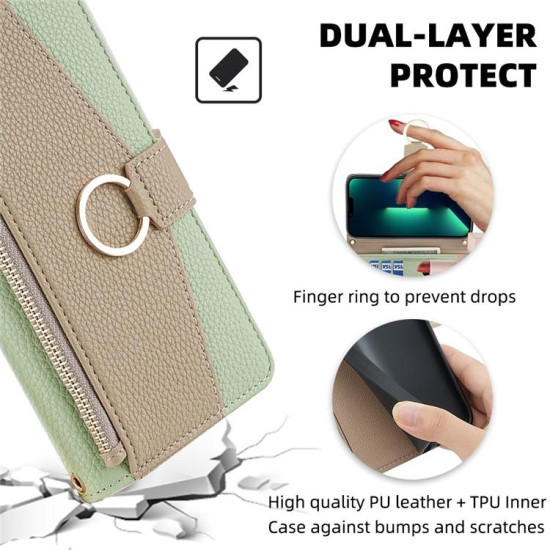 For Samsung Galaxy S24+ 5G Crossbody Litchi Texture Leather Phone Case(Green)
