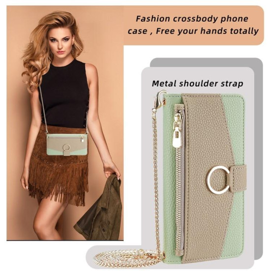 For Samsung Galaxy S24+ 5G Crossbody Litchi Texture Leather Phone Case(Green)