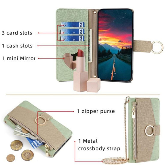 For Samsung Galaxy S24+ 5G Crossbody Litchi Texture Leather Phone Case(Green)