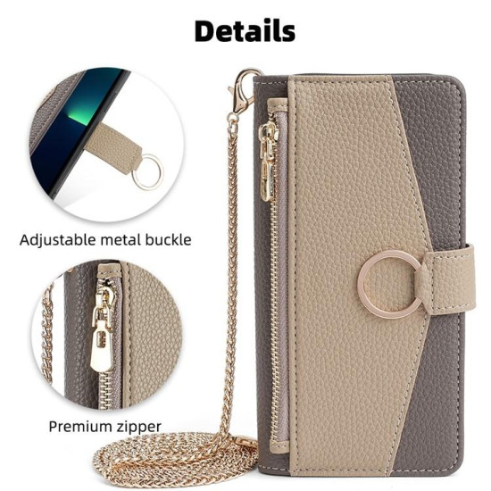 For Samsung Galaxy S24+ 5G Crossbody Litchi Texture Leather Phone Case(Grey)