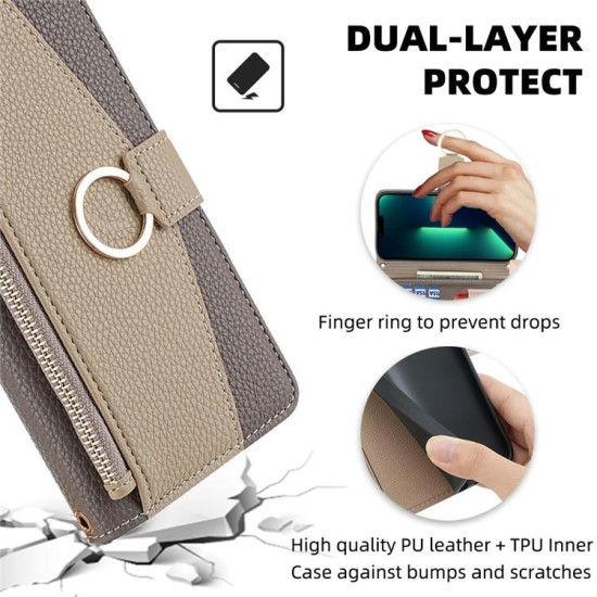 For Samsung Galaxy S24+ 5G Crossbody Litchi Texture Leather Phone Case(Grey)