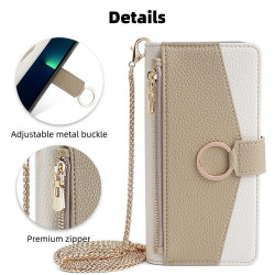 For Samsung Galaxy S24+ 5G Crossbody Litchi Texture Leather Phone Case(White)