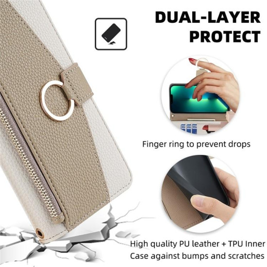 For Samsung Galaxy S24+ 5G Crossbody Litchi Texture Leather Phone Case(White)