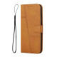 For Samsung Galaxy S24+ Stitching Calf Texture Buckle Leather Phone Case(Yellow)