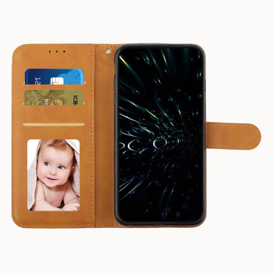 For Samsung Galaxy S24+ Stitching Calf Texture Buckle Leather Phone Case(Yellow)