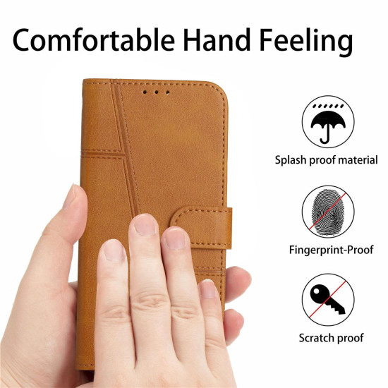 For Samsung Galaxy S24+ Stitching Calf Texture Buckle Leather Phone Case(Yellow)