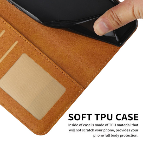 For Samsung Galaxy S24+ Stitching Calf Texture Buckle Leather Phone Case(Yellow)