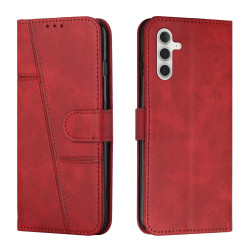For Samsung Galaxy S24+ Stitching Calf Texture Buckle Leather Phone Case(Red)