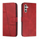 For Samsung Galaxy S24+ Stitching Calf Texture Buckle Leather Phone Case(Red)