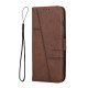 For Samsung Galaxy S24+ Stitching Calf Texture Buckle Leather Phone Case(Brown)