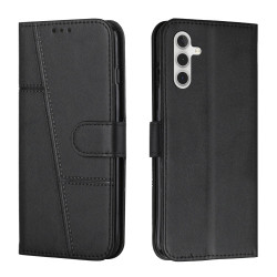 For Samsung Galaxy S24+ Stitching Calf Texture Buckle Leather Phone Case(Black)